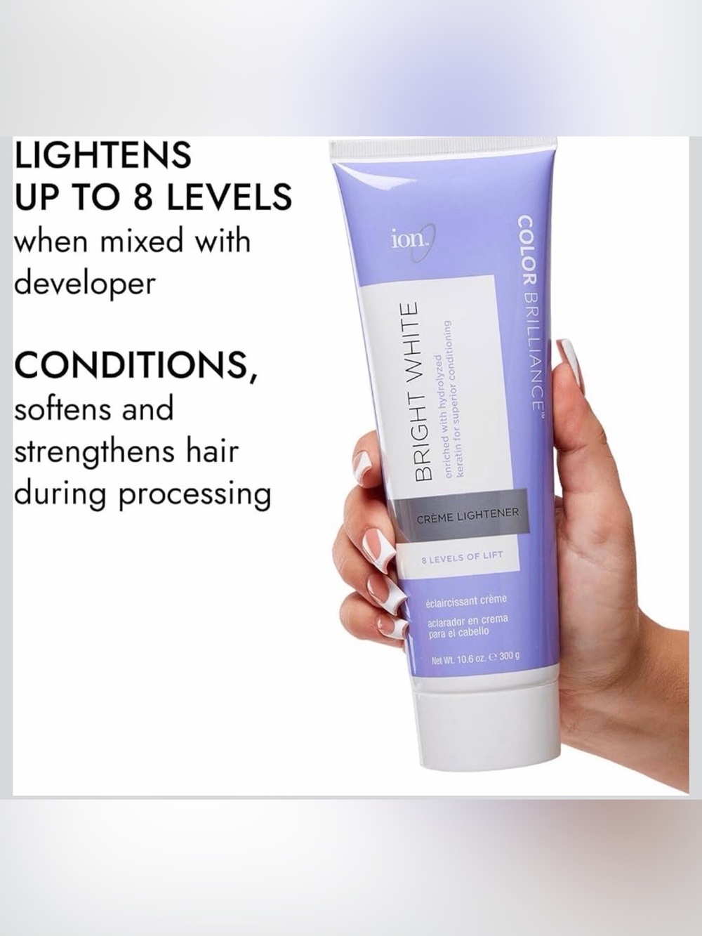 NEW ion Color Brilliance Bright White Creme Lightener - Lavender Tube 10.6 oz.